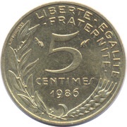 5 Centimes reverse image