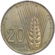 20 centimes 1961 essai de Coëffin, France, 1961 reverse image