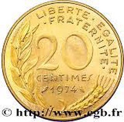 20 Centimes Piedfort reverse image