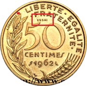 50 centimes Marianne Essai-Piéfort bronze-aluminium reverse image