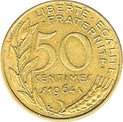 50 Centimes, France, 1962-1964 reverse image