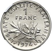 1 Franc Semeuse Piéfort, France, 1960-1985 reverse image