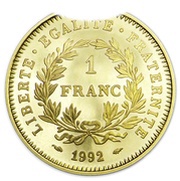 1 Franc French Republic, France, 1992 reverse image