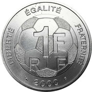 1 Franc Double Victory: World Cup 1998/Euro 2000 obverse image