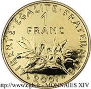 1 Franc Semeuse, France, 2000-2001 reverse image