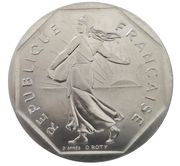 2 Francs Piedfort; nickel obverse image
