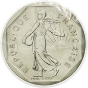 2 Francs Piedfort; silver obverse image