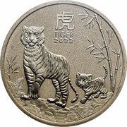 1 Dollar - Elizabeth II 6th Portrait - Year of the Tiger, Australia, 2022 reverse image