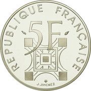 5 Francs Eiffel Tower obverse image