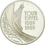 5 Francs Eiffel Tower, France, 1989 reverse image