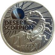 1 Dollar - Elizabeth II 6th Portrait - Australian Desert Scorpion; Silver Bullion Coin, Australia, 2022 reverse image