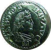 5 Francs Denier of Charlemagne, France, 2000 reverse image