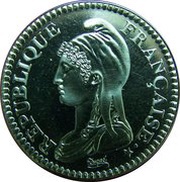 5 Francs "La Liberte" by Dupre, France, 2000 reverse image