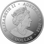 1 Dollar - Elizabeth II 6th Portrait - Bounding Kangaroo; Silver Proof obverse image