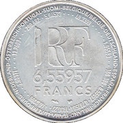 6.55957 Francs Euro Conversion, France, 1999 reverse image