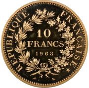 10 Francs Gold Piedfort obverse image
