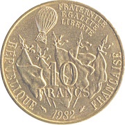 10 Francs Leon Gambetta, France, 1982 reverse image