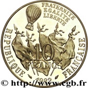 10 Francs Leon Gambetta; Piedfort Issue obverse image