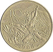 10 Francs François Rude, France, 1984 reverse image