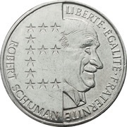 10 Francs Robert Schuman, France, 1986 reverse image