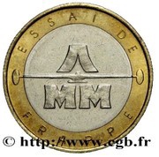 Essai de frappe de 10 francs, bimétallique type 2 reverse image