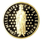 10 Francs Capetian; Silver Proof Issue, France, 1987 reverse image