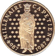 10 Francs Hugh Capet, France, 1987 reverse image