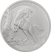 1 Dollar - Elizabeth II 6th Portrait - Australian Brumby - Silver Bullion Coin, Australia, 2022 reverse image