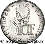 10 Francs Roland Garros obverse image