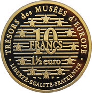 10 Francs / 1½ Euros Le Penseur, France, 1996 reverse image
