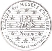 10 Francs / 1½ Euros Chinese Horseman, France, 1996 reverse image