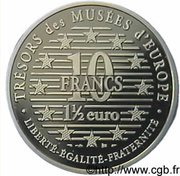 10 Francs / 1½ Euros David by Michelangelo, France, 1996-1997 reverse image
