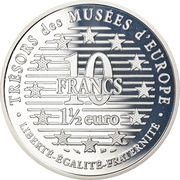 10 Francs / 1½ Euros La Maja Vestida, France, 1996-1997 reverse image