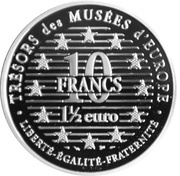 10 Francs / 1½ EURO La petite Danseuse, France, 1997 reverse image