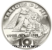 10 Francs Treasures of the Nile - Champollion, France, 1998 reverse image