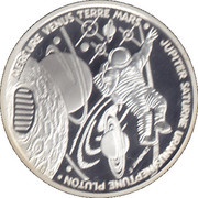 10 Francs Space Travel, France, 2000 reverse image