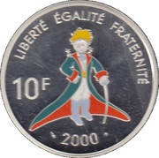 10 Francs Antoine de Saint-Exupéry, France, 2000 reverse image