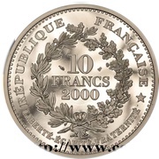 10 Francs Coinage - Louis XIII, France, 2000 reverse image
