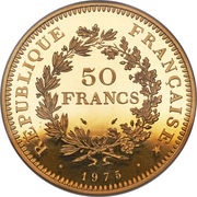 50 Francs Gold piedfort issue obverse image