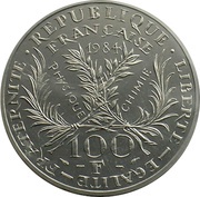 100 Francs Panthéon, piedfort platine obverse image