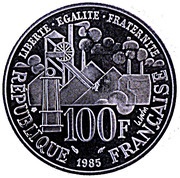 100 Francs Emile Zola Germinal; Silver Proof issue obverse image