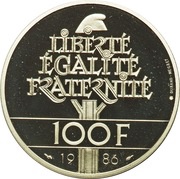 100 Francs Statue of Liberty reverse image