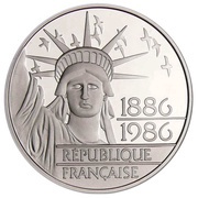 100 Francs Statue of Liberty; Palladium obverse image