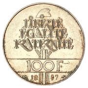 100 Francs La Fayette, France, 1987 reverse image