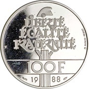 100 Francs Fraternité, palladium reverse image