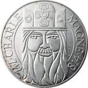 100 Francs Charlemagne, France, 1990 reverse image