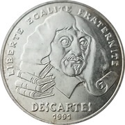 100 Francs Rene Descartes, France, 1991 reverse image