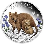 1 Dollar - Elizabeth II 6th Portrait - Quokka - Silver Proof, Australia, 2022 reverse image