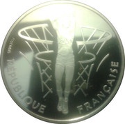 100 francs centenaire du basket-ball lancer franc obverse image