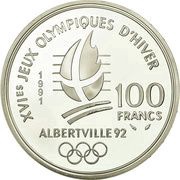 100 Francs Ski Jumping, France, 1991 reverse image